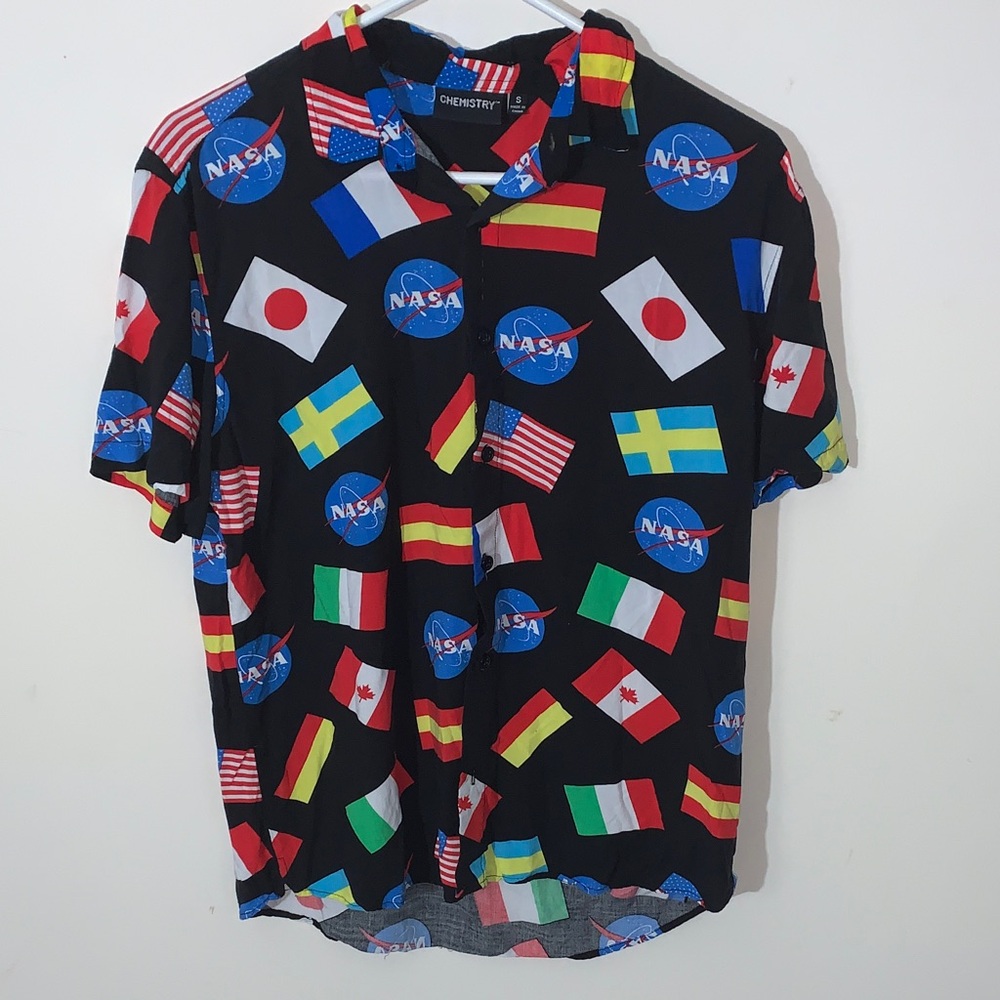 Chemistry Flag Print Nasa Men's Shirt
